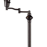 59" Bronze Swing Arm Floor Lamp with Beige Empire Shade