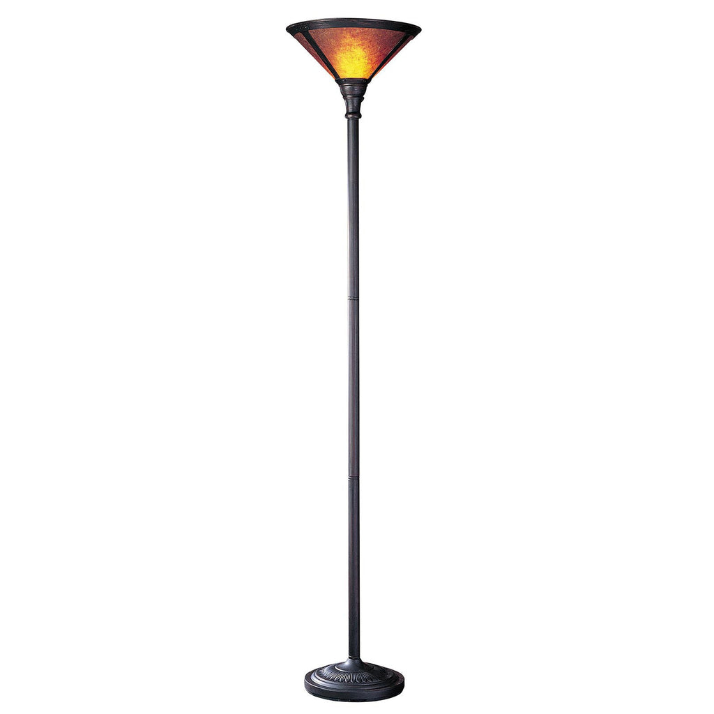 Rouille 71" Rusted Torchiere Floor Lamp, Brown Dome