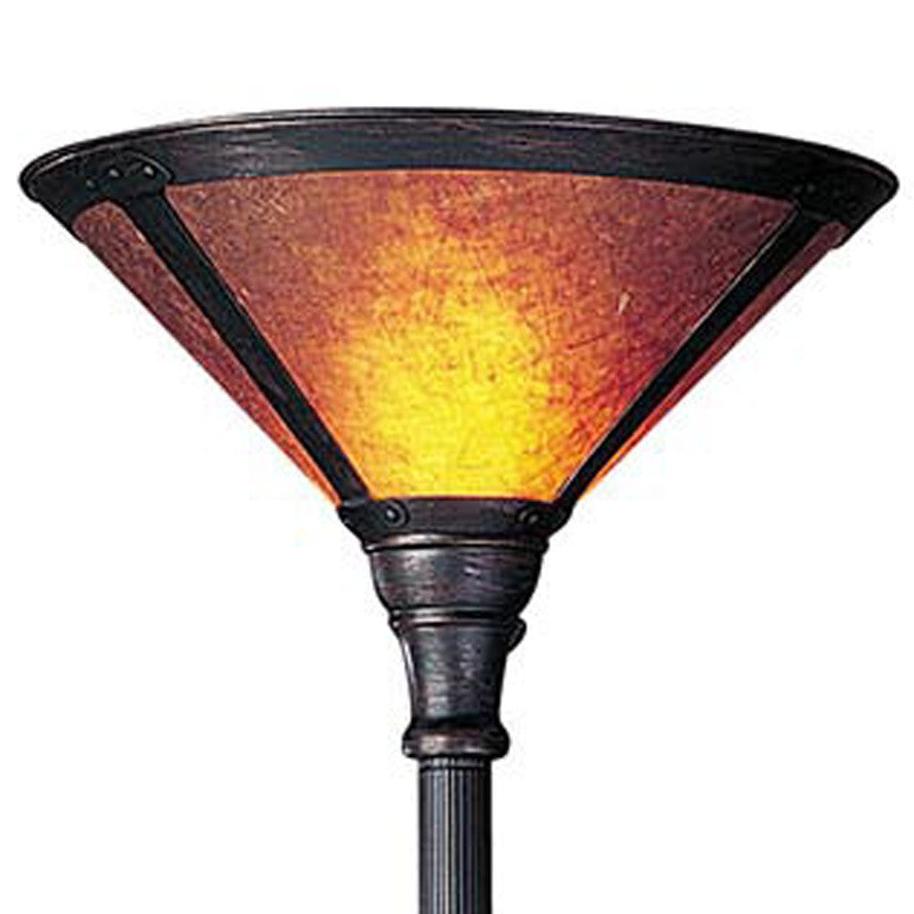 Rouille 71" Rusted Torchiere Floor Lamp, Brown Dome