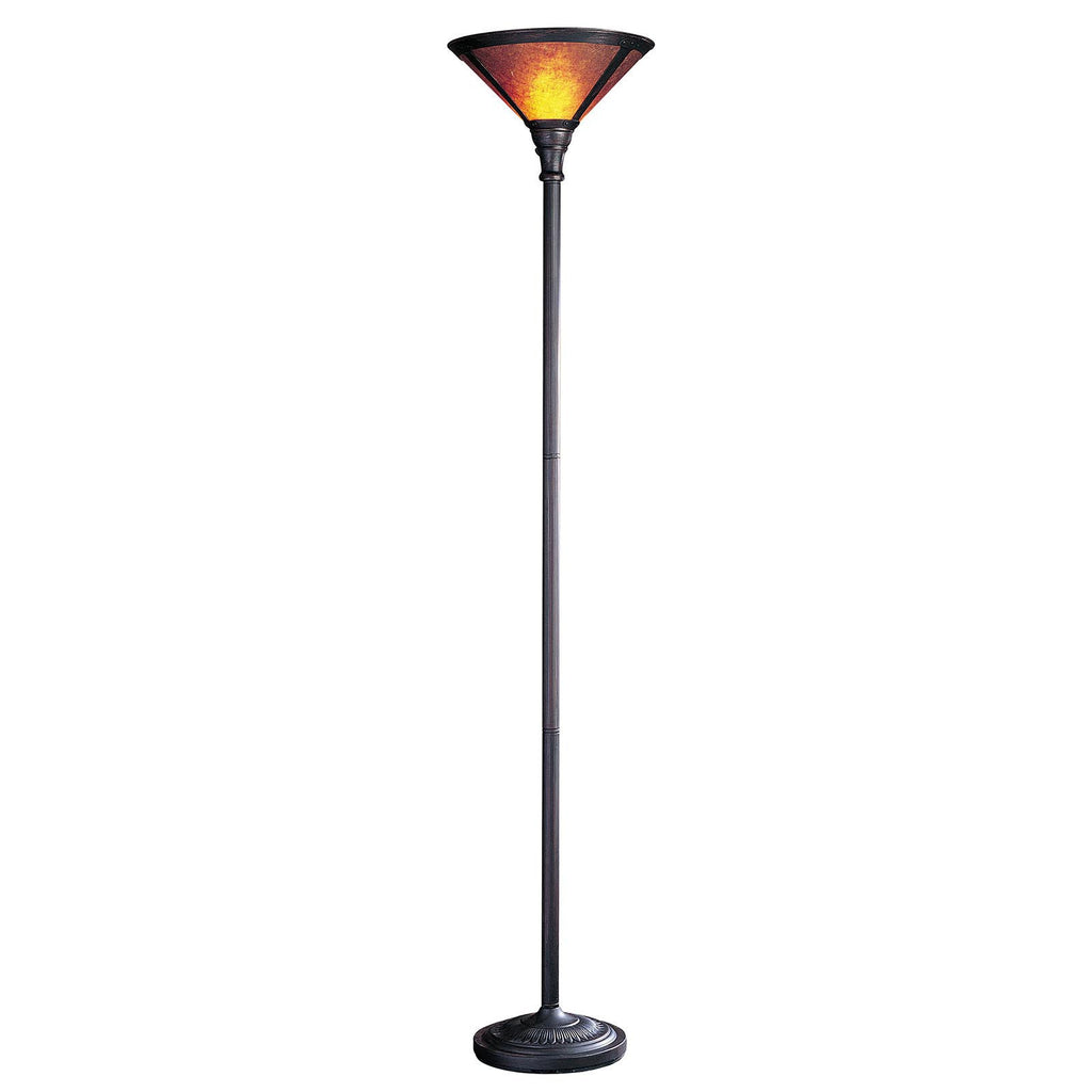 Rouille 71" Rusted Torchiere Floor Lamp, Brown Dome