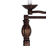 62" Rusted Swing Arm Floor Lamp with Champagne Bell Shade