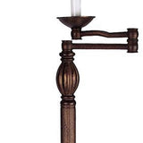 62" Rusted Swing Arm Floor Lamp with Champagne Bell Shade