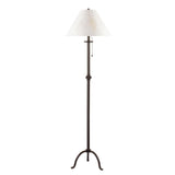 57" Black Traditional Shaped Floor Lamp with White Empire Shade
