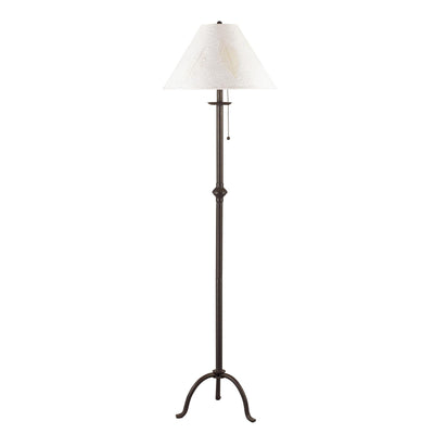 57" Black Traditional Shaped Floor Lamp with White Empire Shade