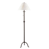 57" Black Traditional Shaped Floor Lamp with White Empire Shade