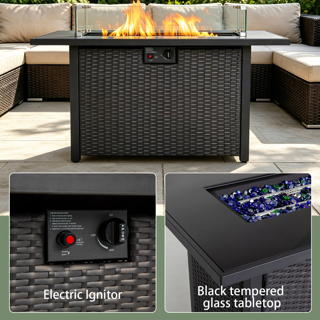 44 Inch 50000 BTU Propane Fire Pit Table