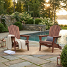 Wooden Outdoor Folding Adirondack Chair Set of 2 Fire Pit