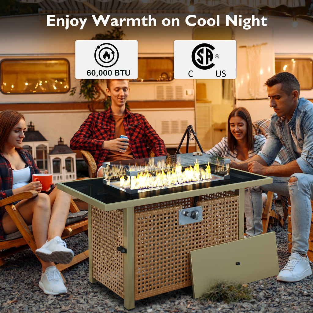 K&K 43" Propane Gas Fire Pit Table
