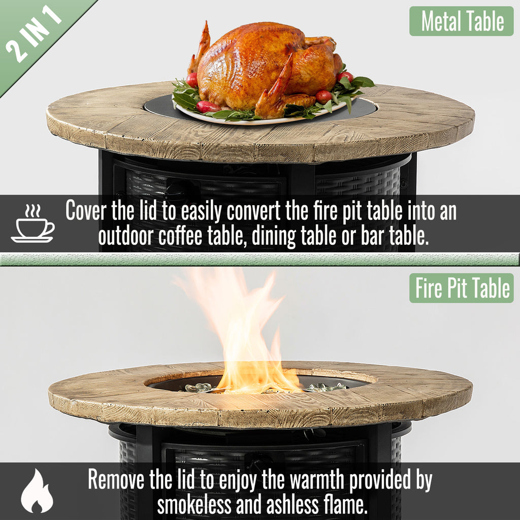 30" Propane Gas Fire Pit Table