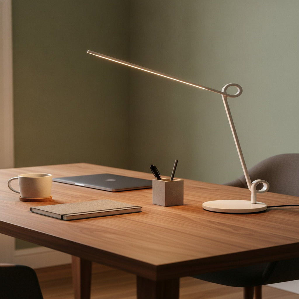 35" White Metal Novelty Desk Table Lamp - L3