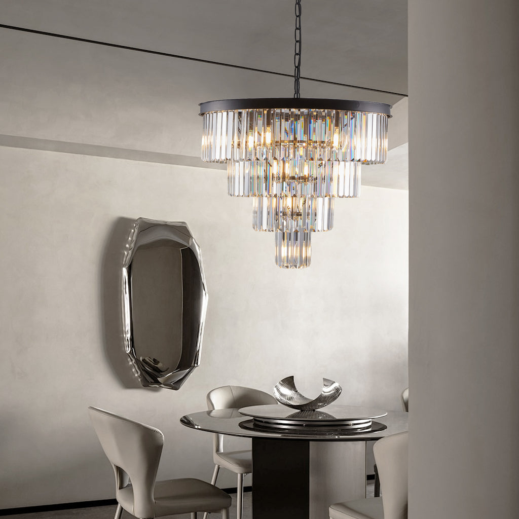 24" Contemporary Crystal Modern Chandeliers Crystal