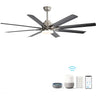66 Inch Large Ceiling Fan With Dimmable Led Light 8 ABS