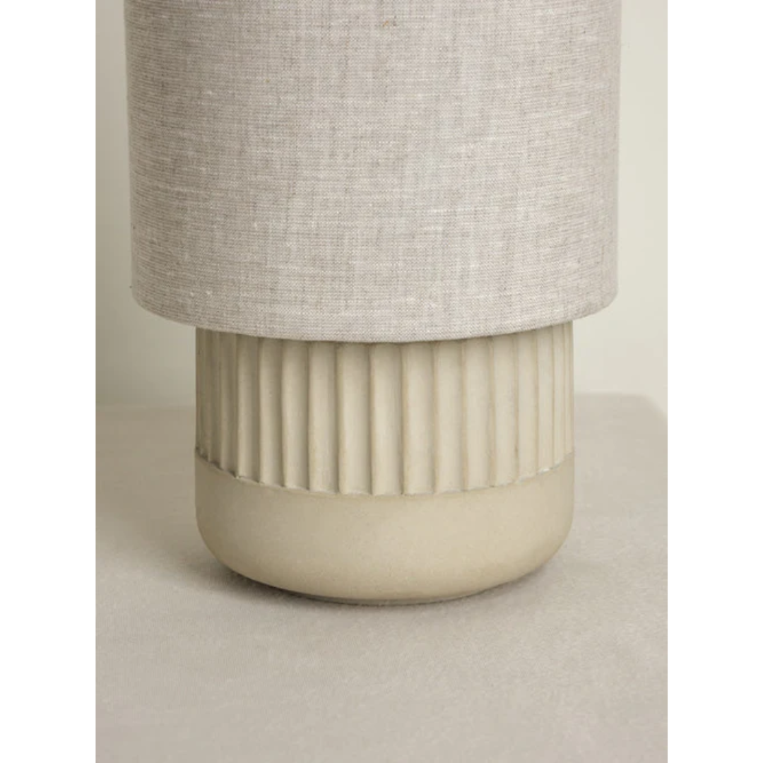 Enza - Warm White Table Lamp with Ribbed Concrete