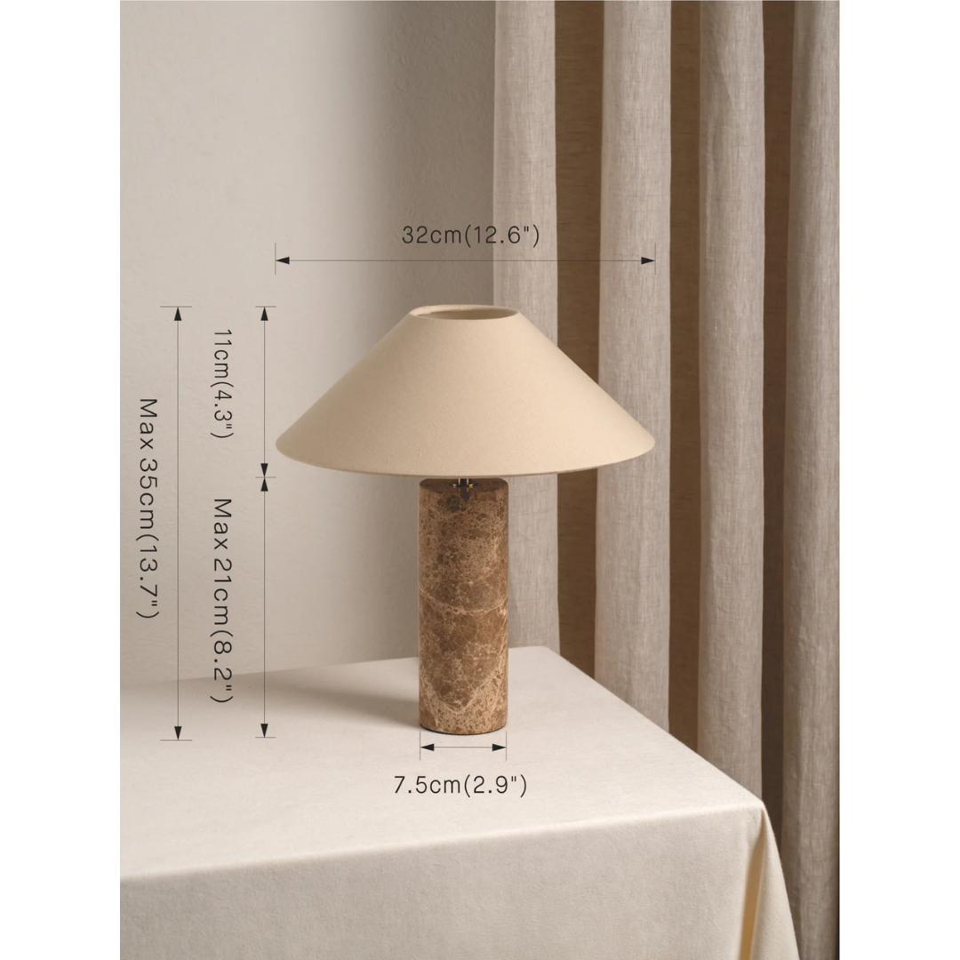 Denari - Small Brown Marble Table Lamp with One Bulb