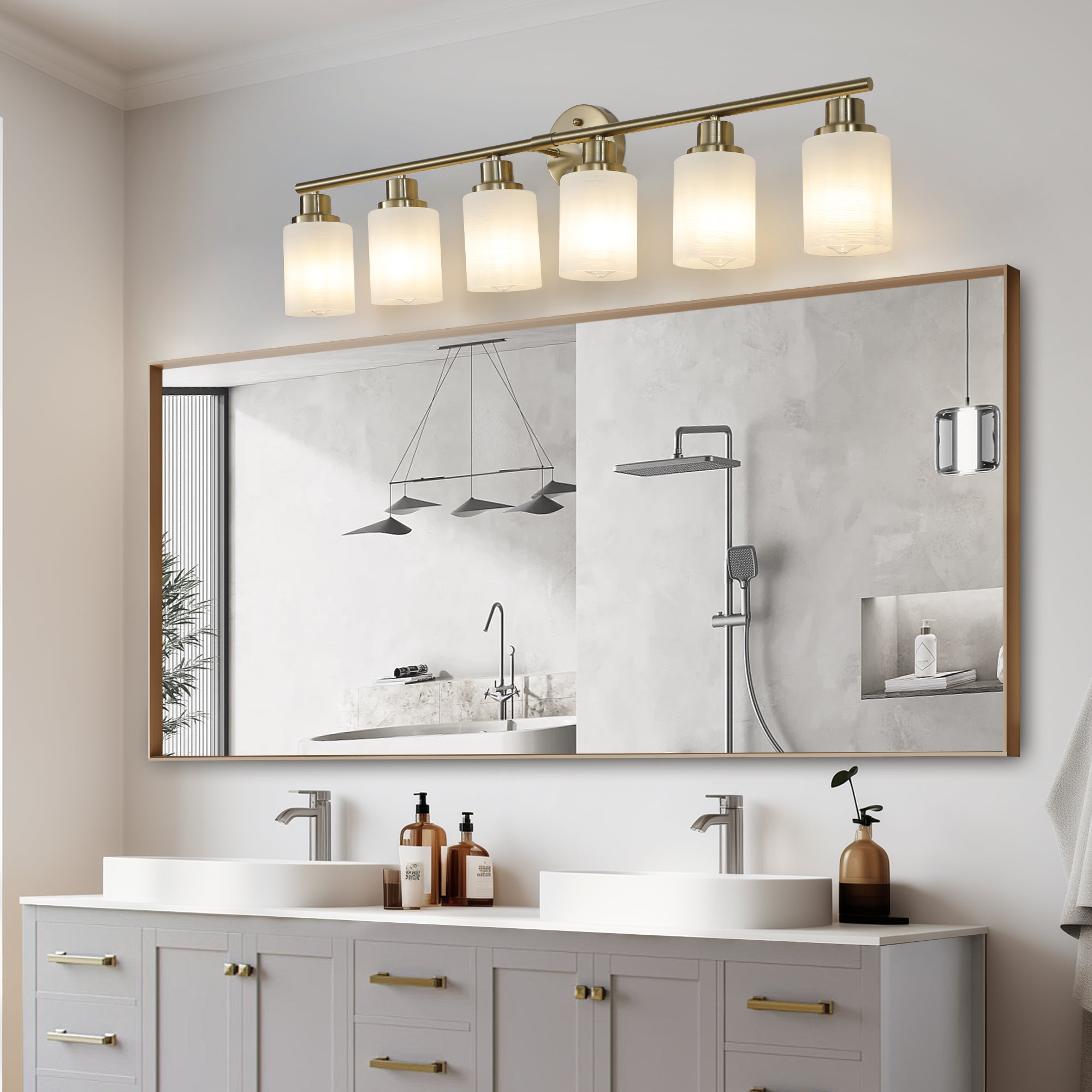 39" Modern 6-Light Vanity Wall Sconce Light Fixture