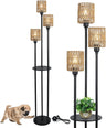 Boho Floor Lamp with Shelves