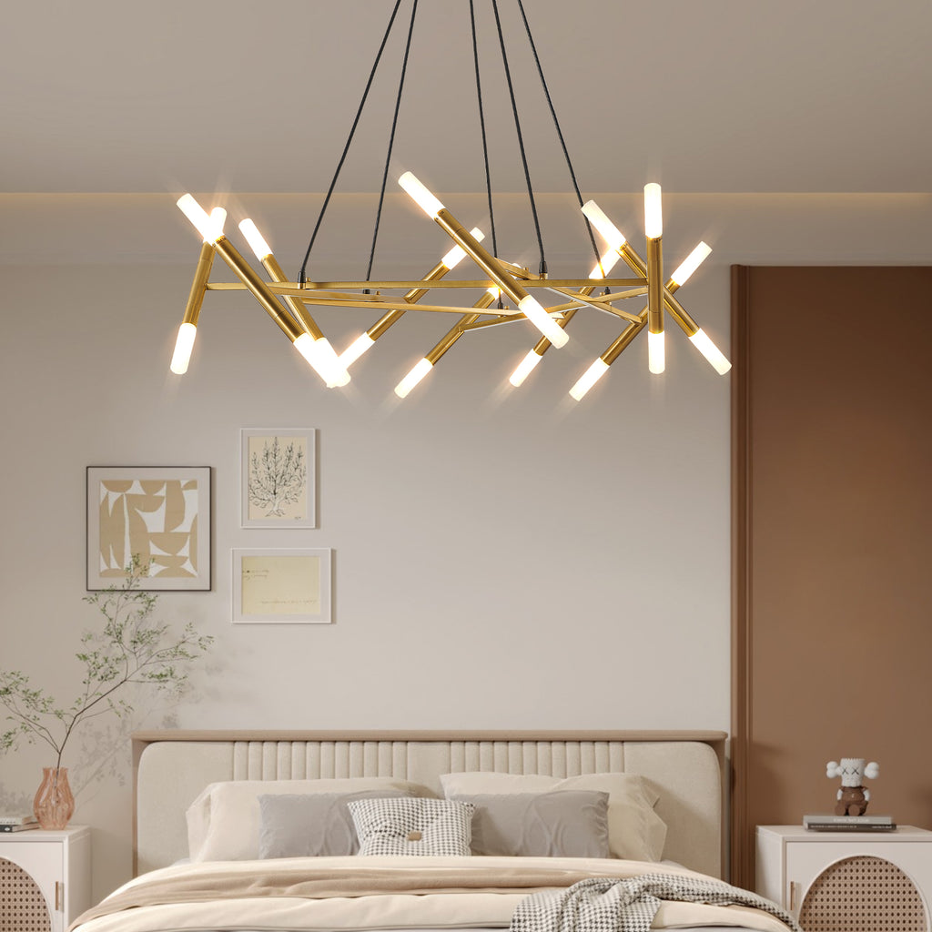 41" Golden Modern Chandelier Light Fixture