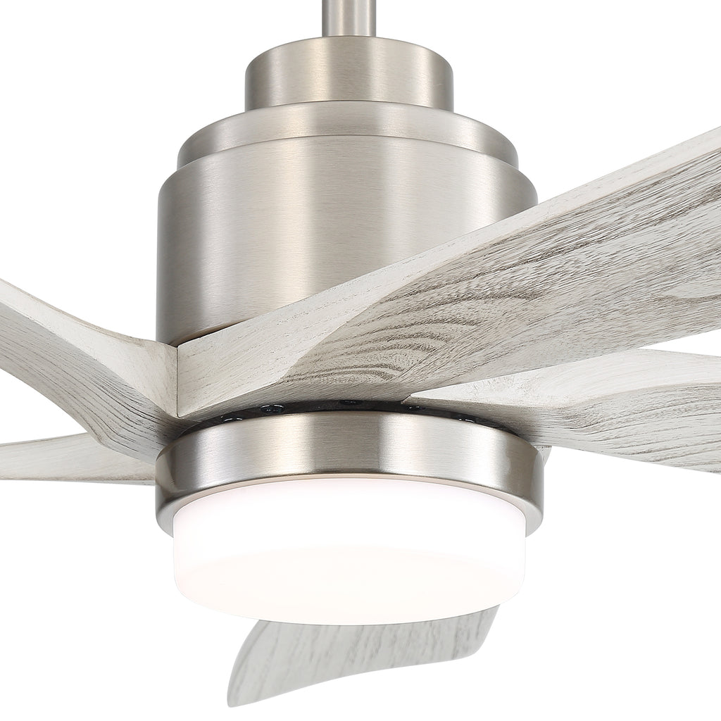 52 Inch Modern Ceiling Fan With Dimmable LED Light 5 Solid