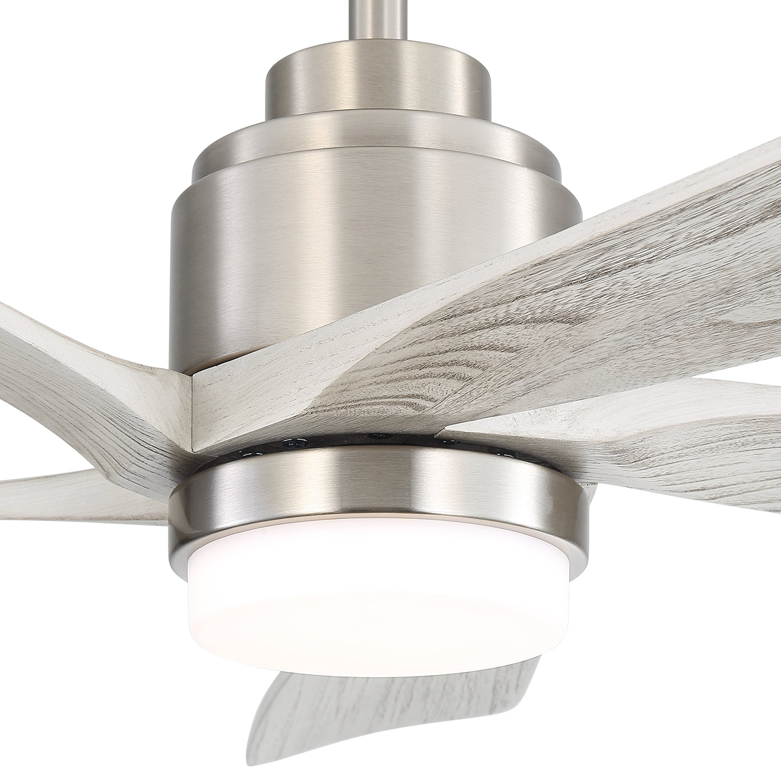 52 Inch Modern Ceiling Fan With Dimmable LED Light 5 Solid