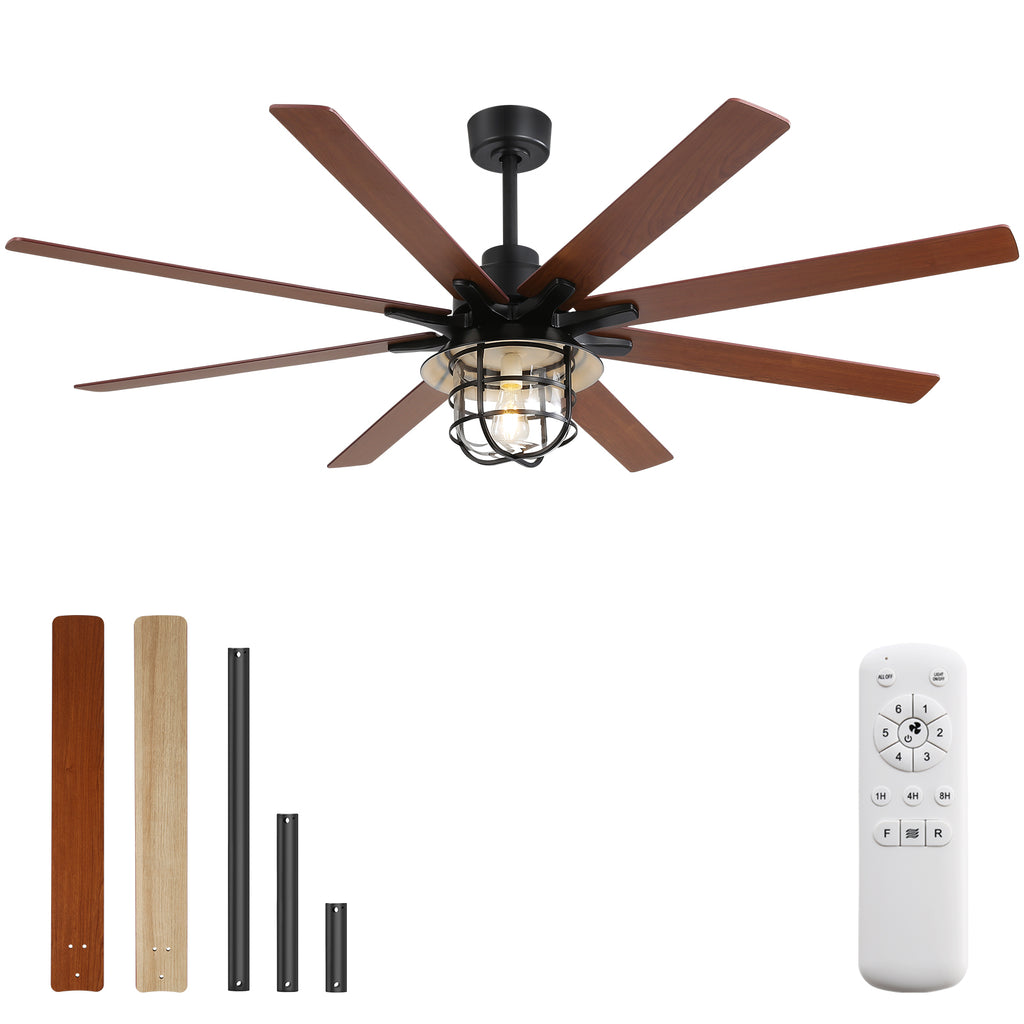 Modern 66 Inch Ceiling Fan With 6 Speed Wind 8 Blades