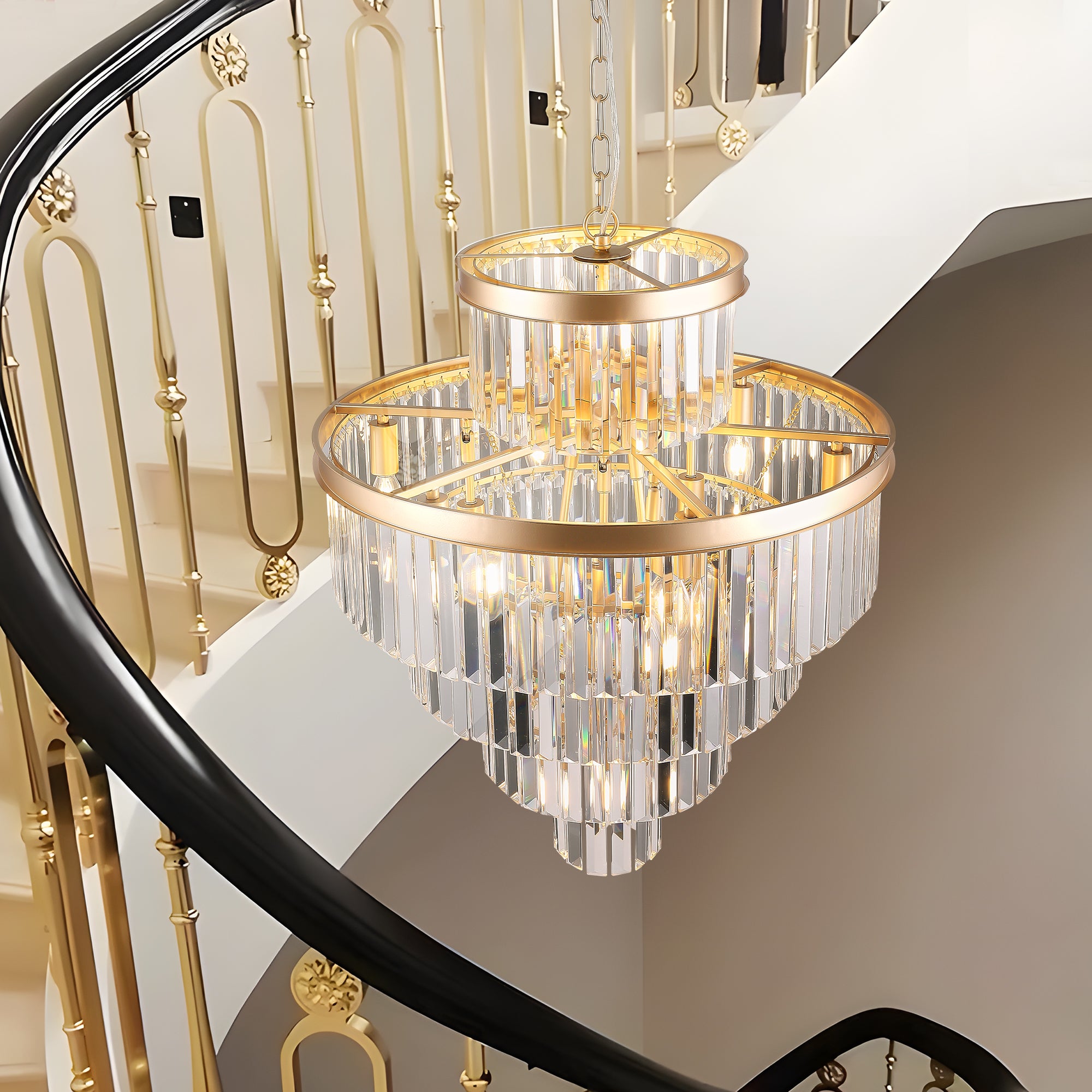 Golden Luxury Crystal Chandelier Modern Chandeliers Lights