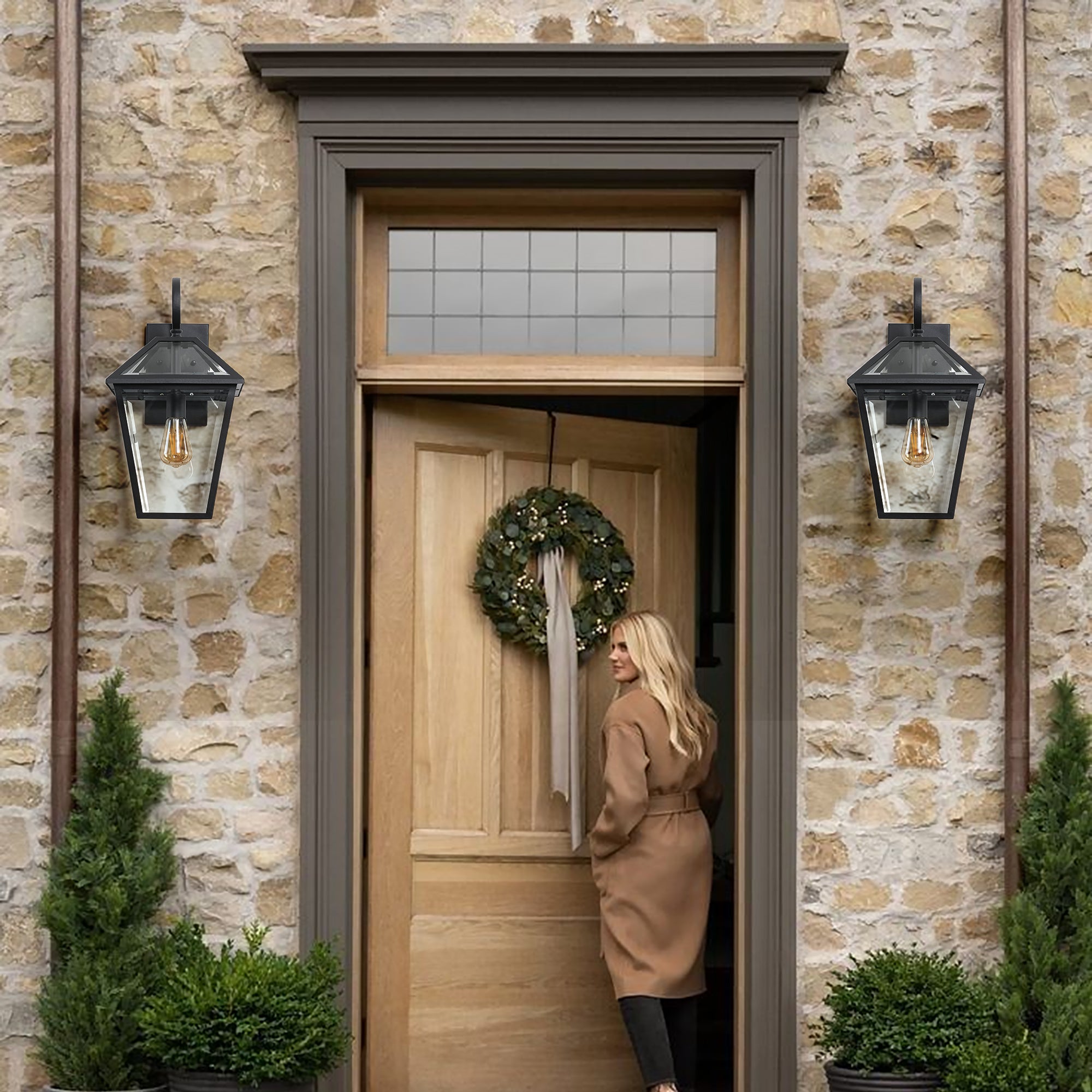 Genoa Outdoor Wall Lantern, Set of 2