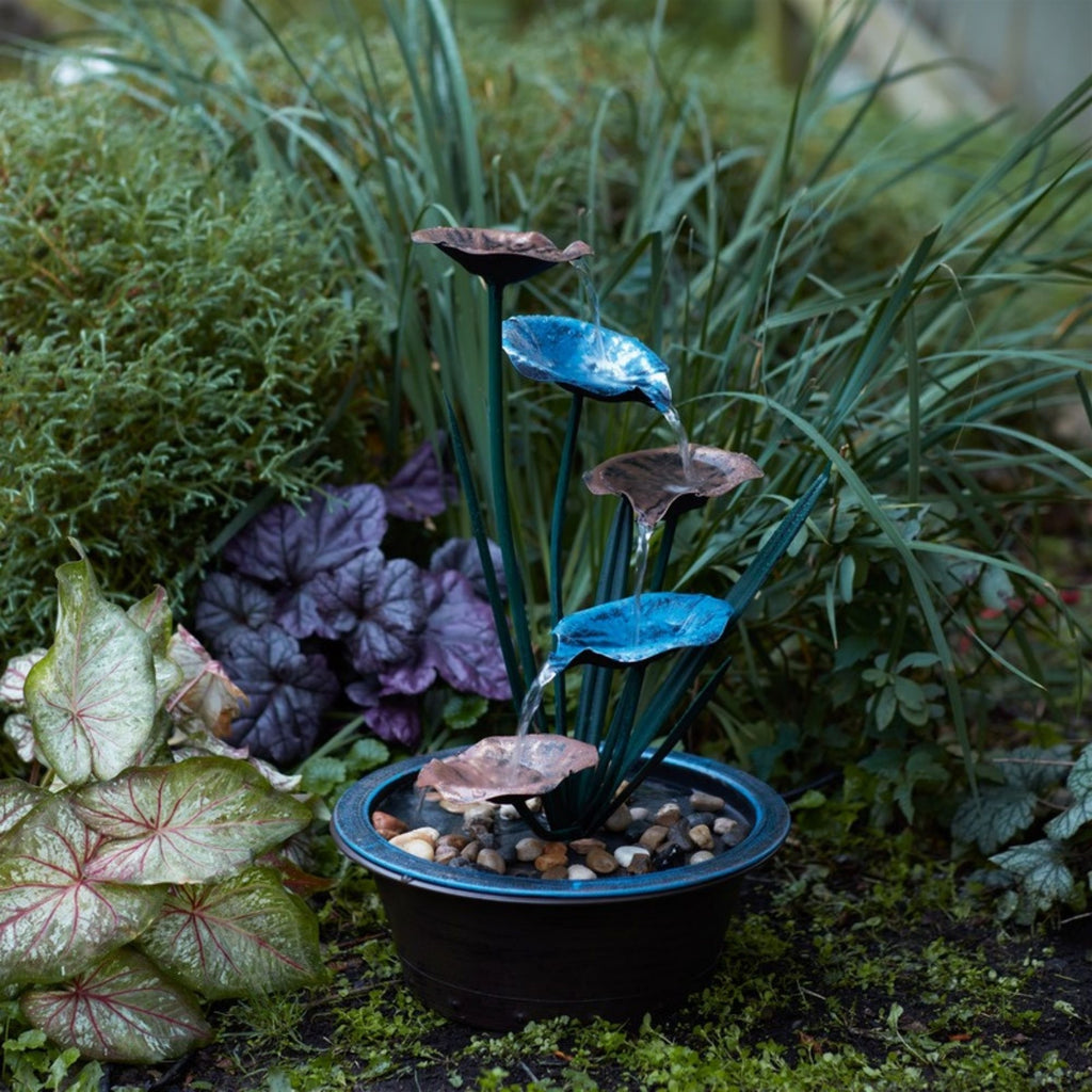 Bronze Metal Lotus Leaf Fountain 22"H