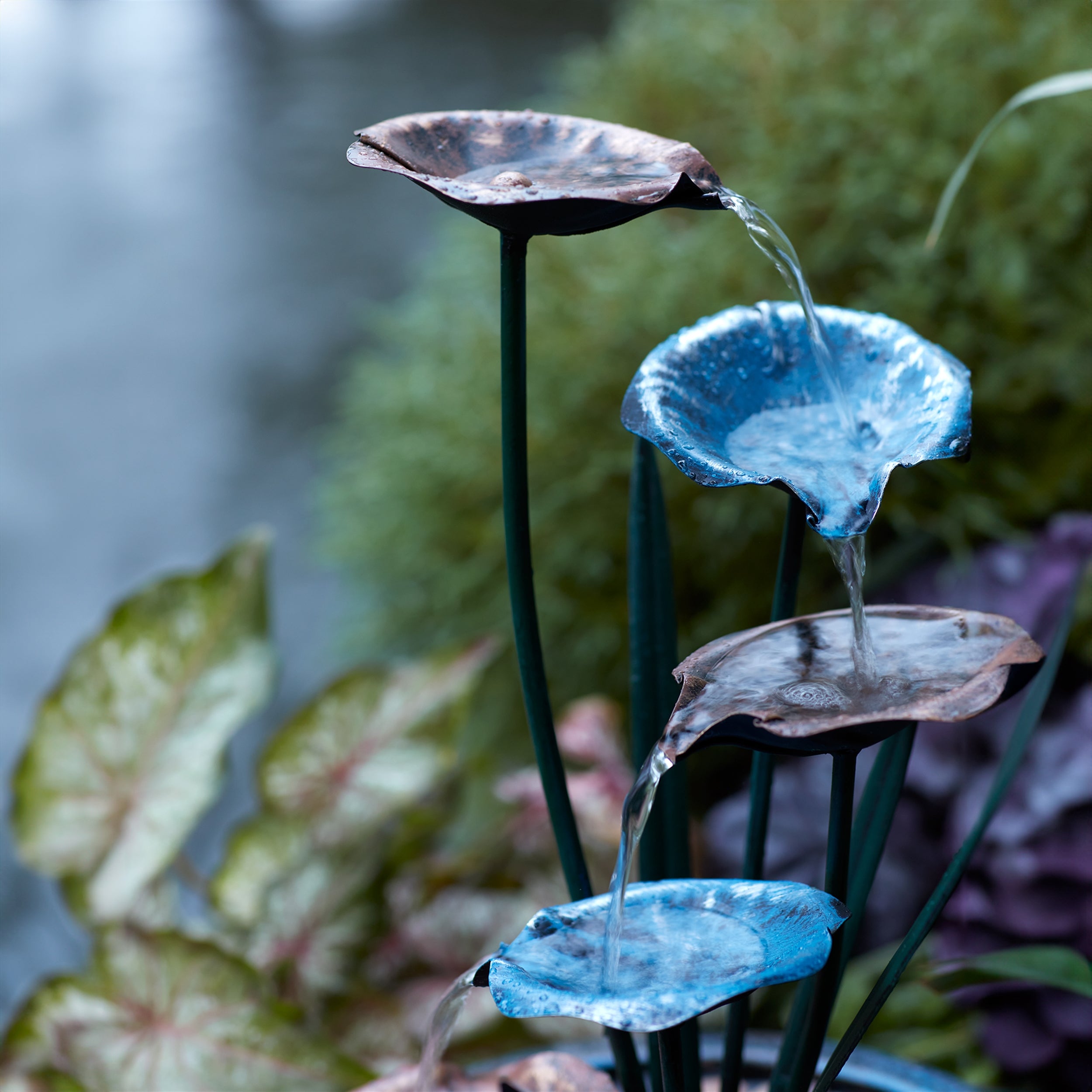Bronze Metal Lotus Leaf Fountain 22"H