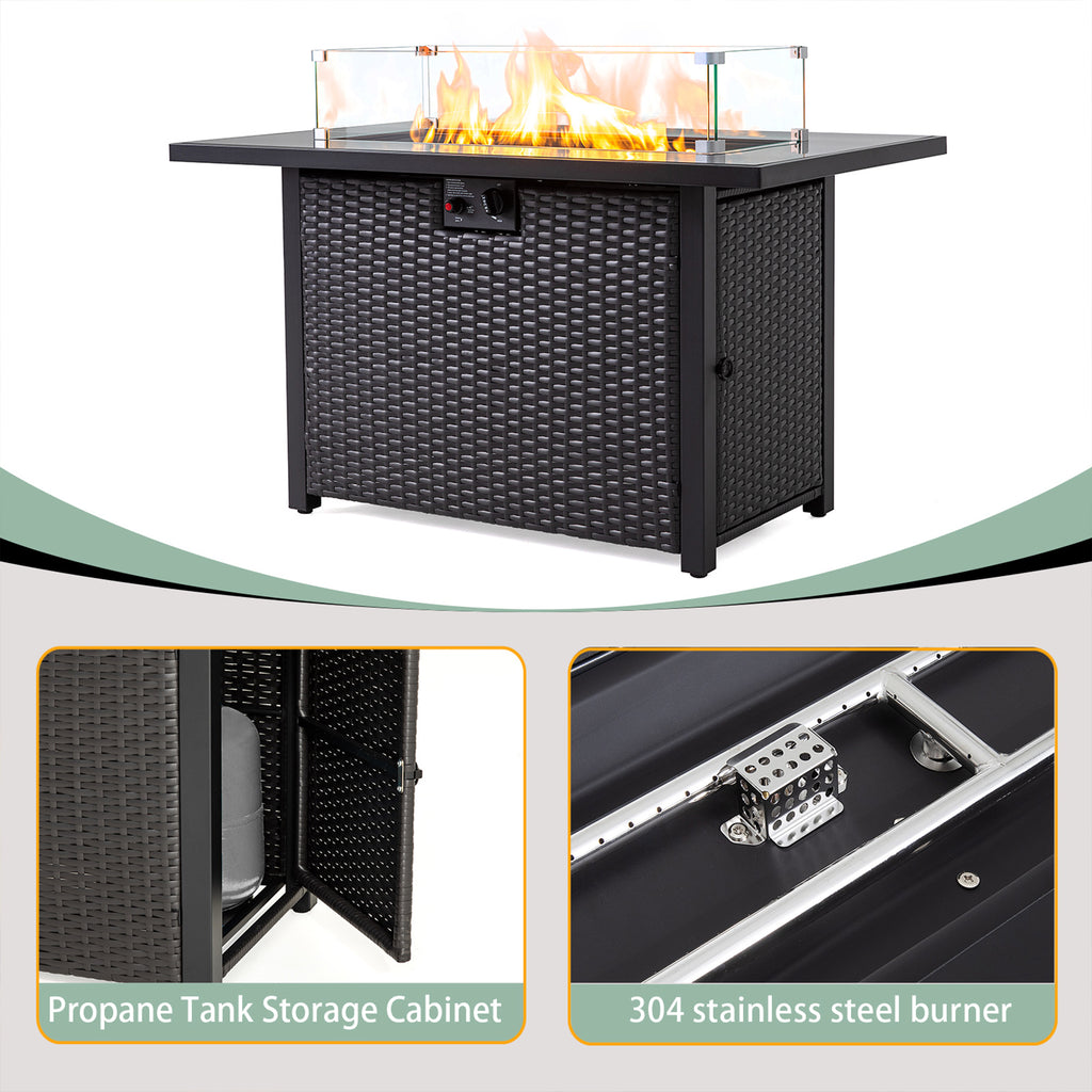44 Inch 50000 BTU Propane Fire Pit Table