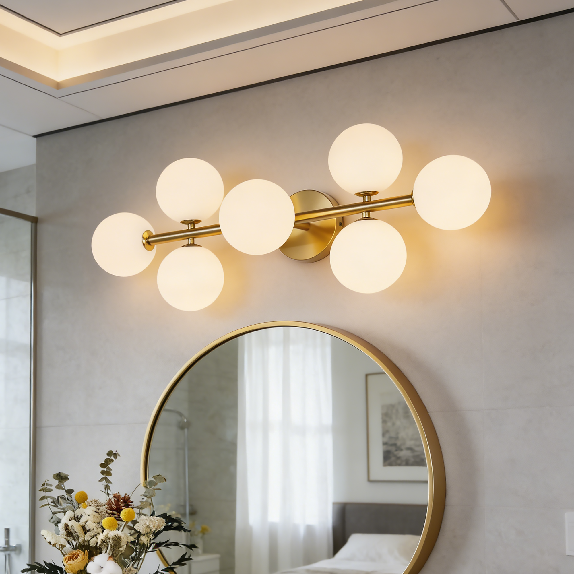 5-Light Bathroom Light Fixtures Ceiling Light