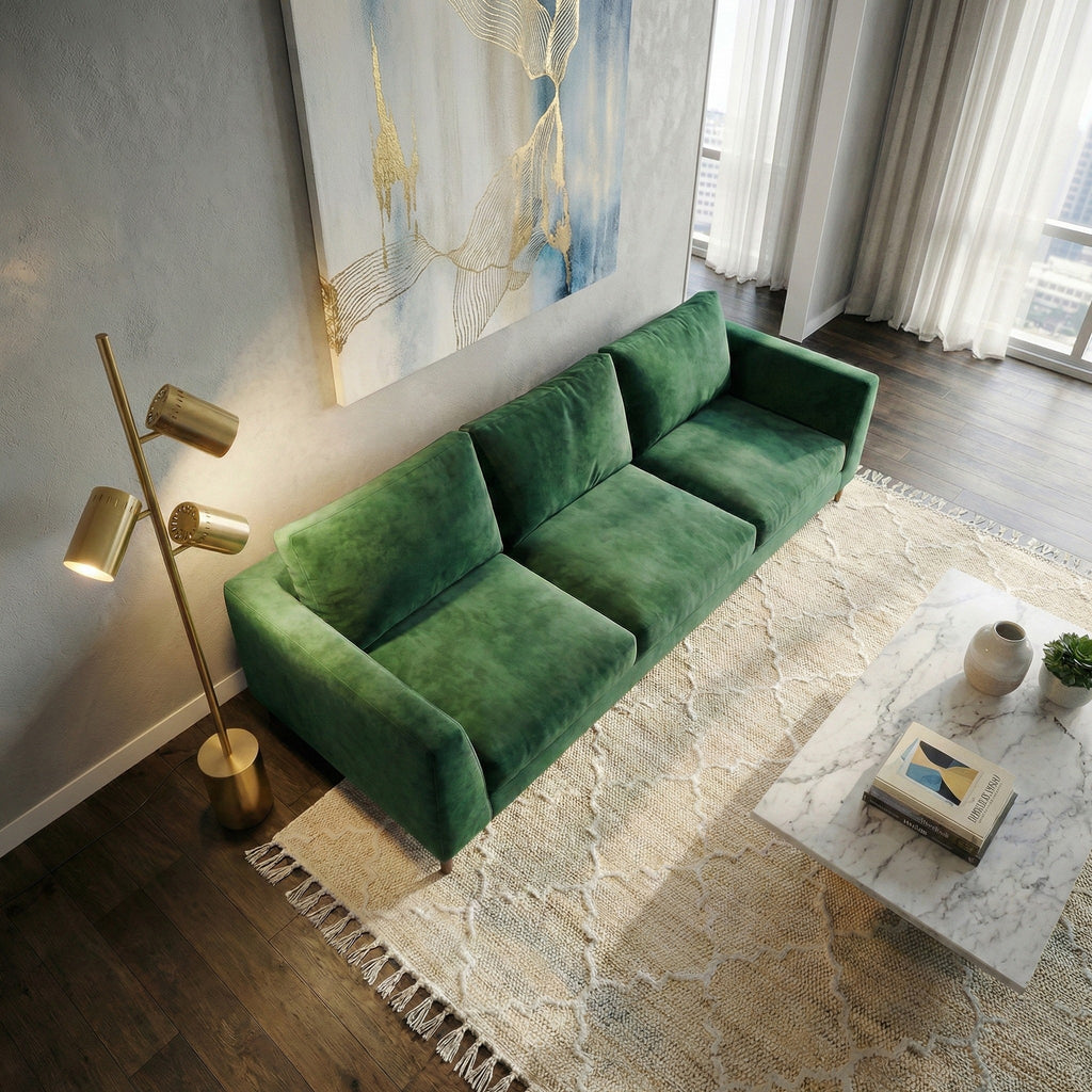 Harmony Brassed Gold Floor Lamp with Rotary Switch Triple