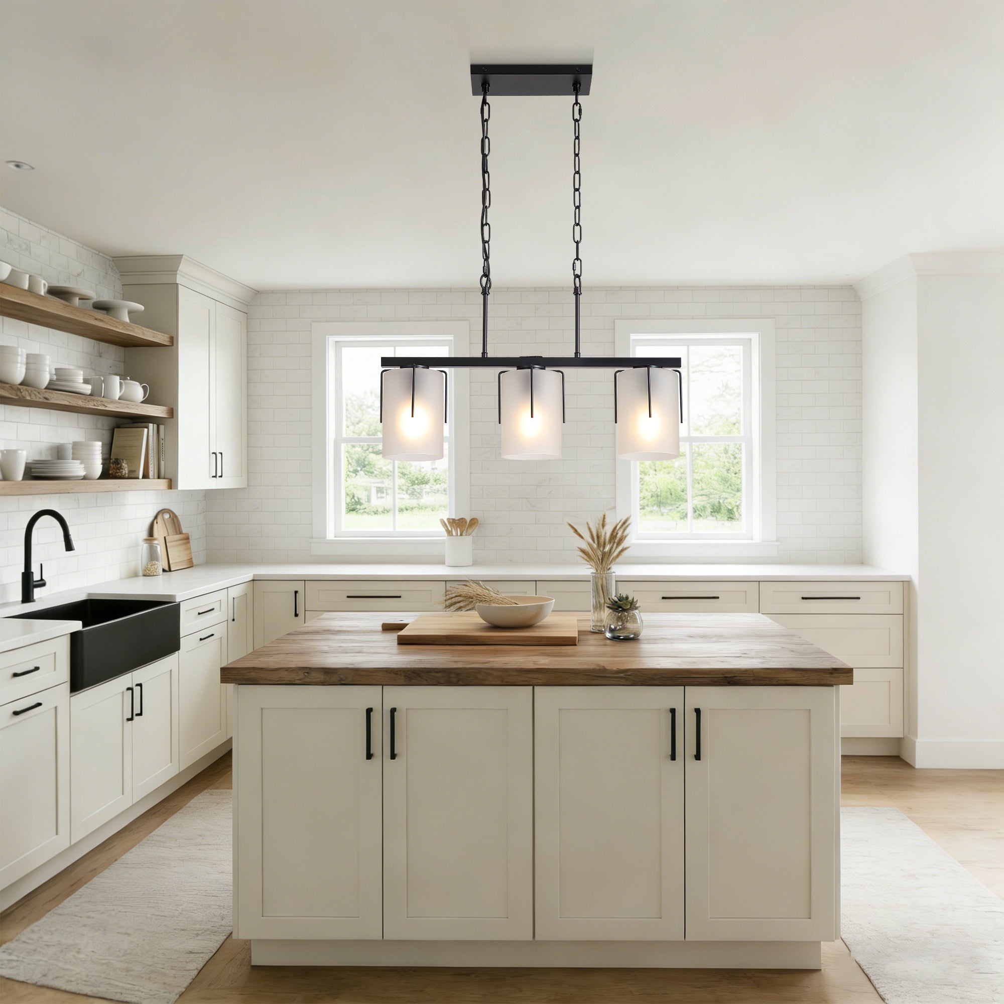 Minimalist 3-Light Linear Chandelier