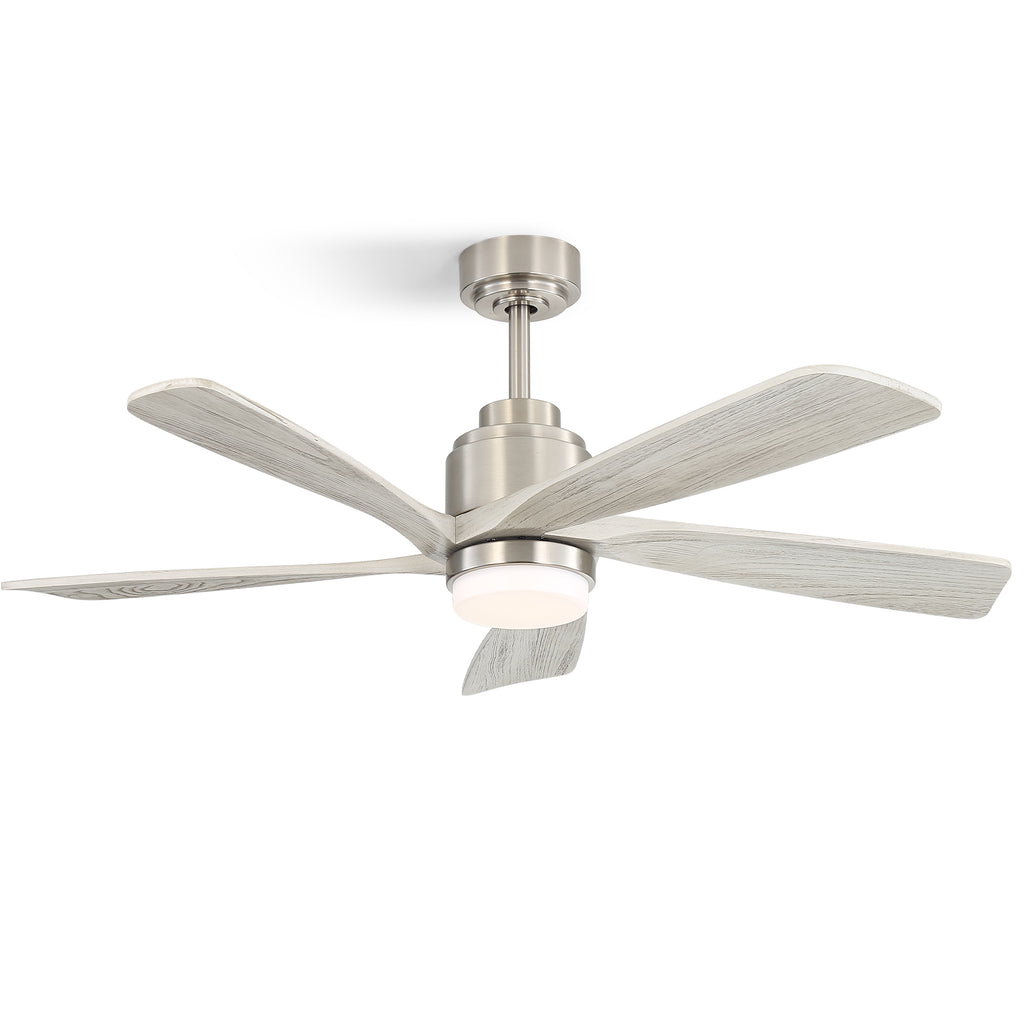 52 Inch Modern Ceiling Fan With Dimmable LED Light 5 Solid