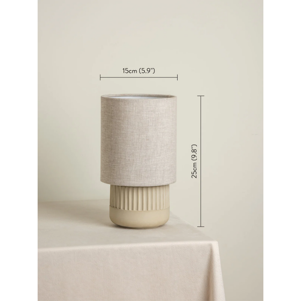 Enza - Warm White Table Lamp with Ribbed Concrete