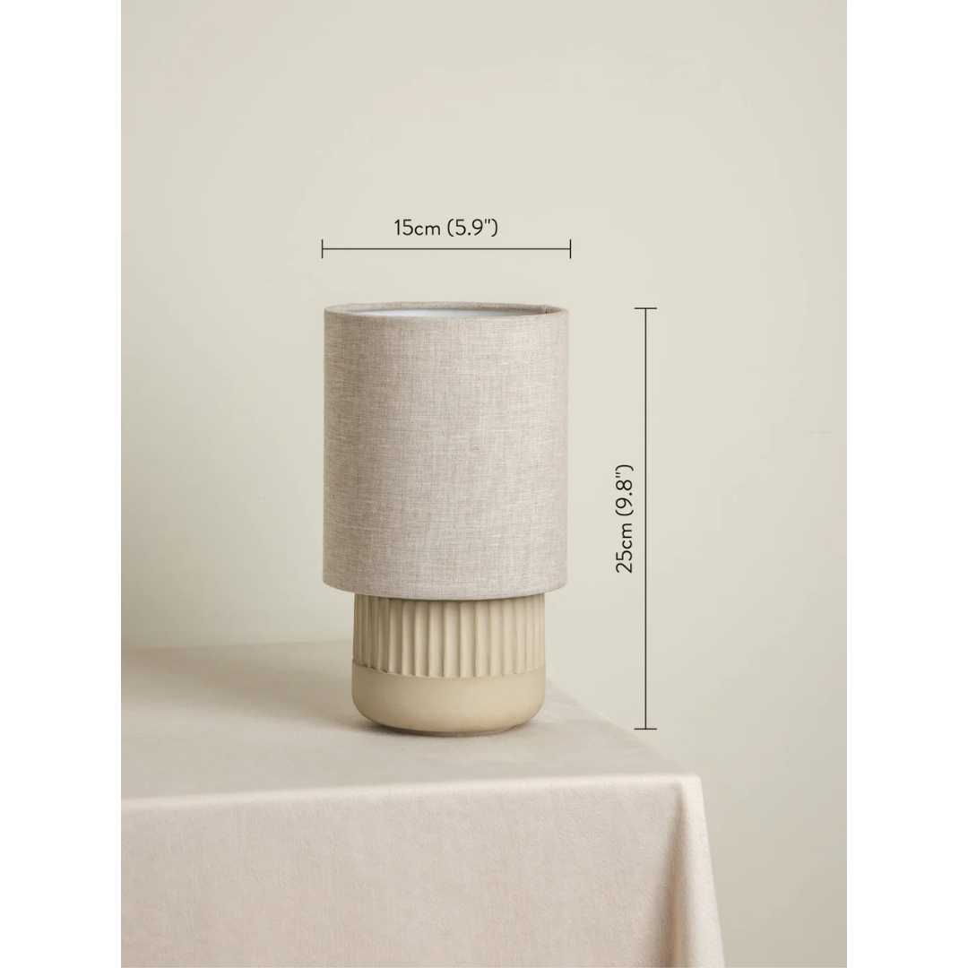 Enza - Warm White Table Lamp with Ribbed Concrete