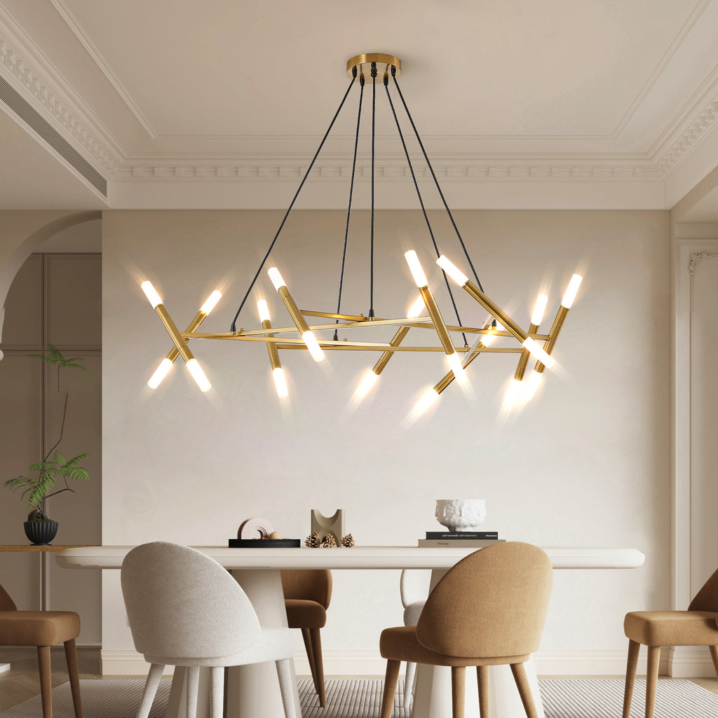 41" Golden Modern Chandelier Light Fixture