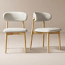 Solid Ash Wood Dining Chairs Set of 2, Mid-Century Japandi, Oak