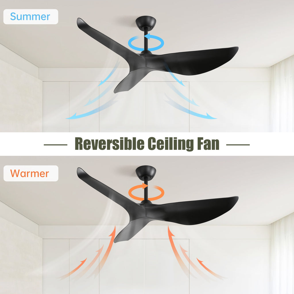 52 Inch Indoor ABS Ceiling Fan With 6 Speed Remote Control