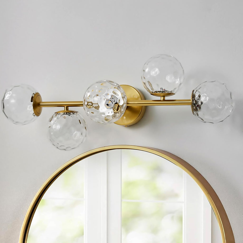 Gold Bathroom Vanity Light Fixtures: Modern Bath 5 Lights