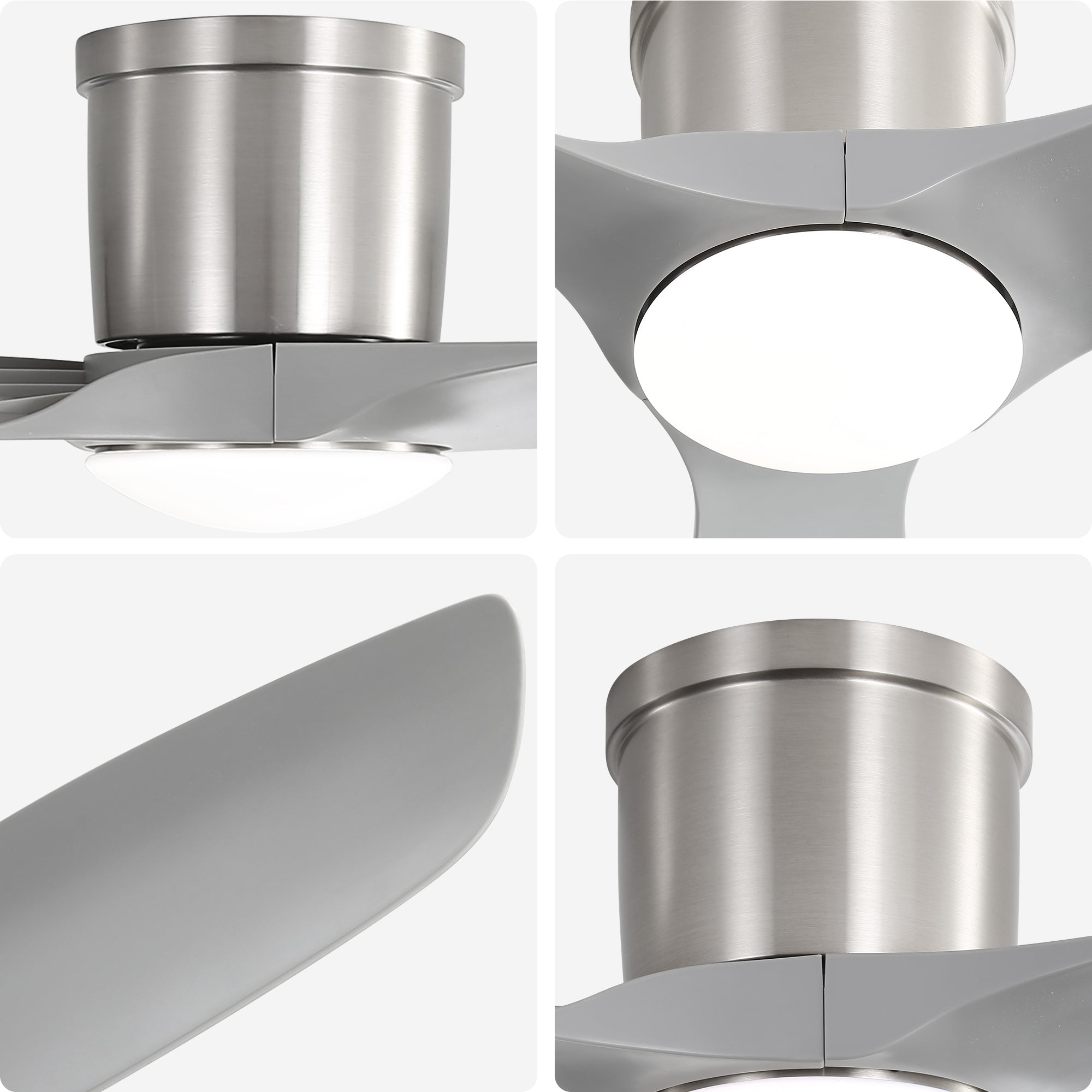 52 Inch Flush Mount Ceiling Fan with Dimmable Led Light 3