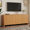 Curved TV Stand for TVs up to 70", Cable Management, Natural