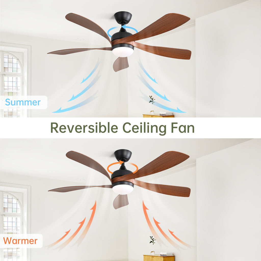 52 Inch Indoor Ceiling Fan With 3 Color Dimmable 5 ABS