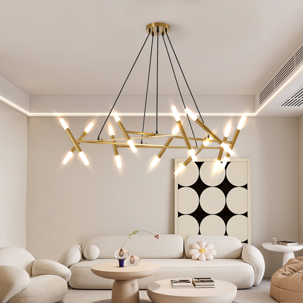 41" Golden Modern Chandelier Light Fixture
