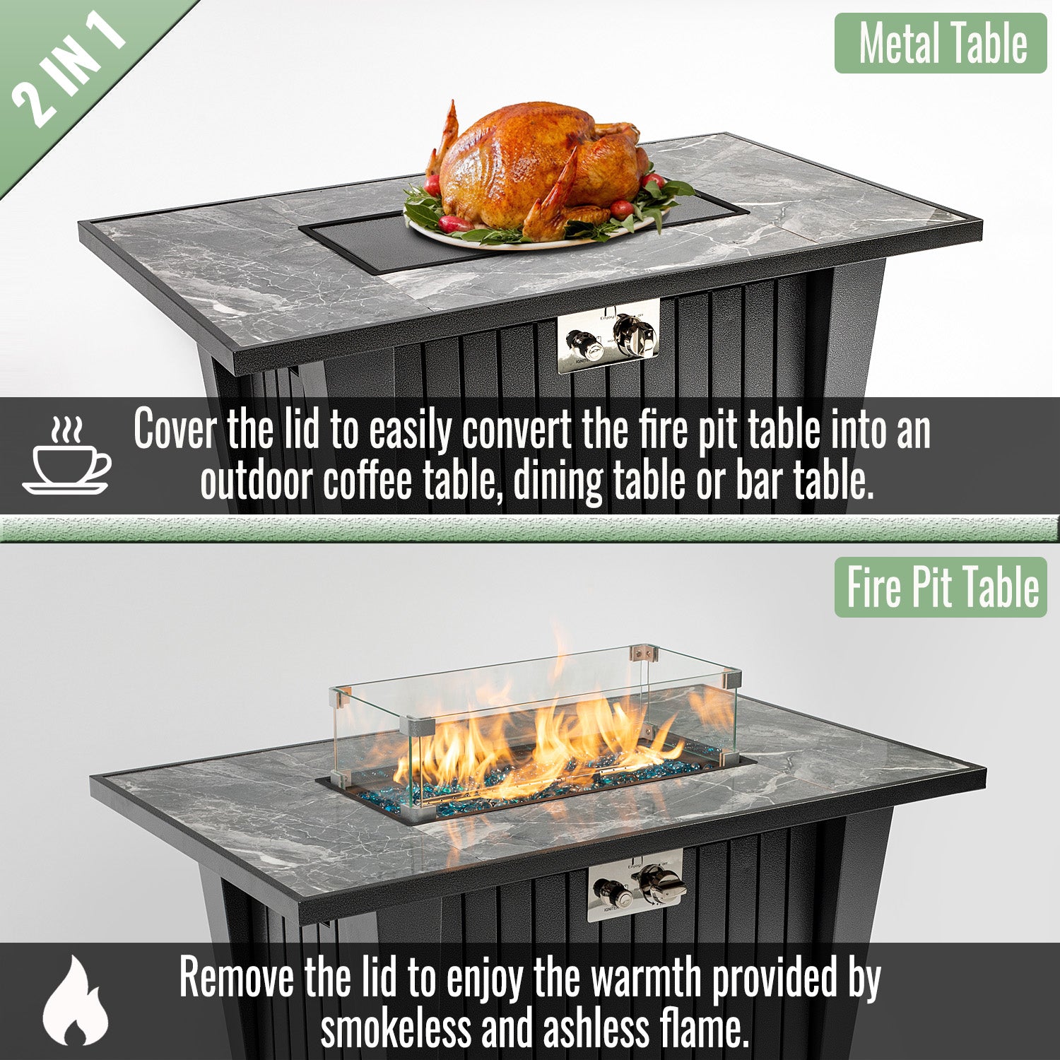 42'' Propane Gas Fire Pit Table