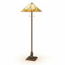 62" Brown Two Light Beige And Brown Geometric Stained Glass Floor Lamp