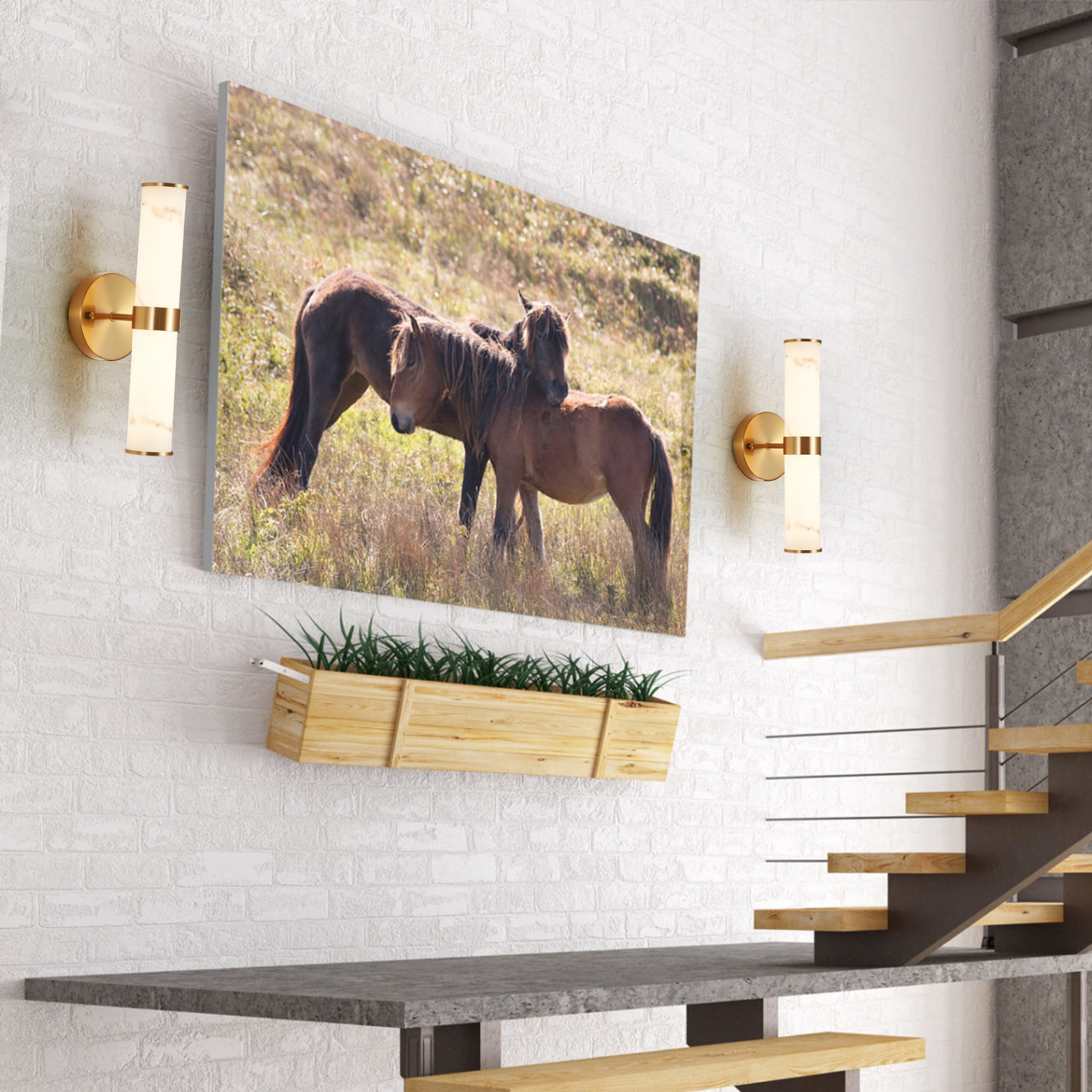 Golden and Elegant Resin Wall Sconce Light Fixture