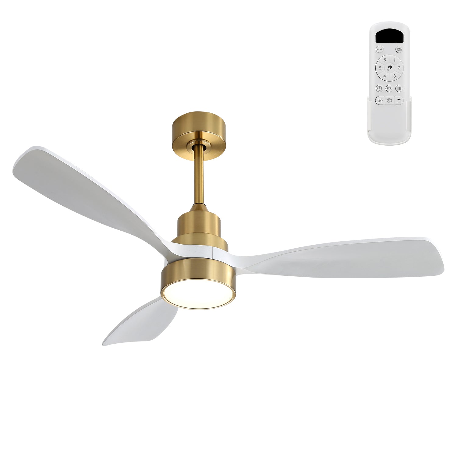 48 Inch Wood Ceiling Fan With 3 Solid Wood Blades Remote