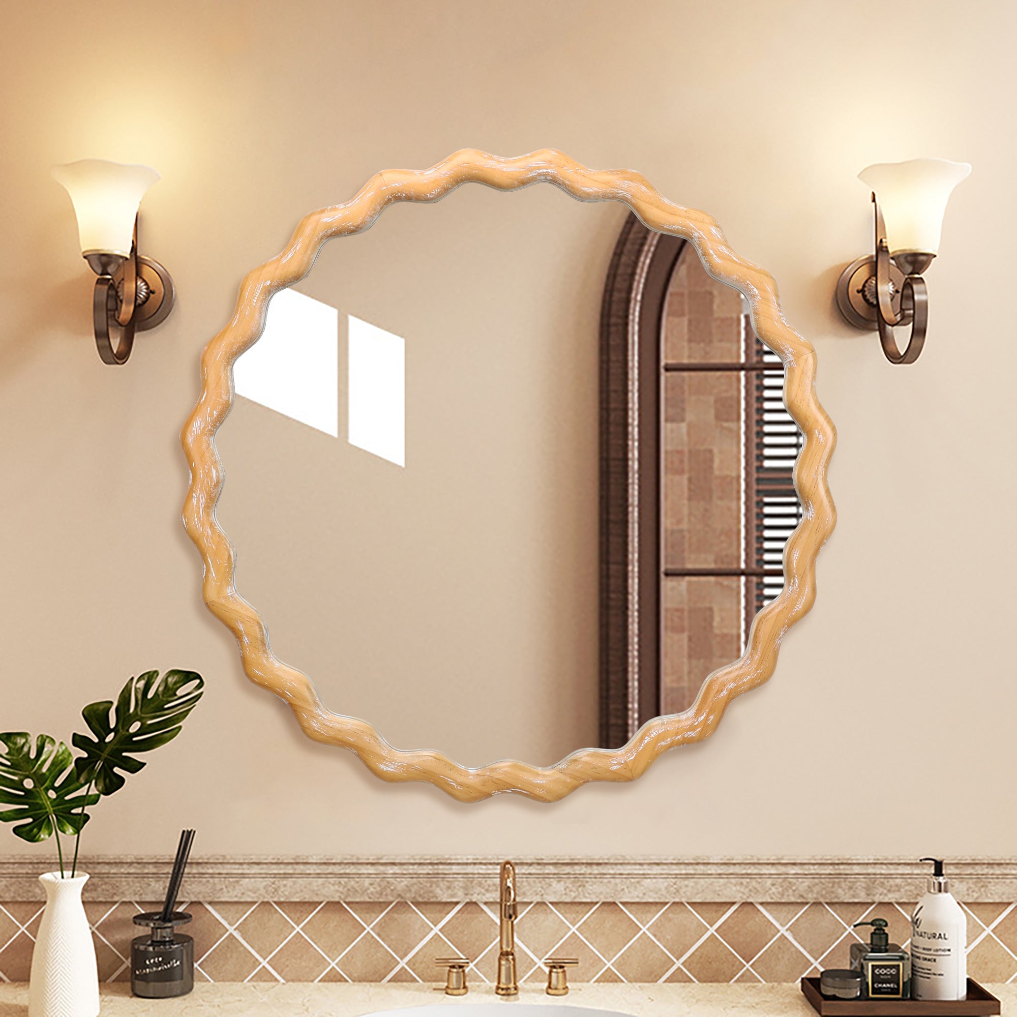Wren Wavy Farmhouse Mirror
