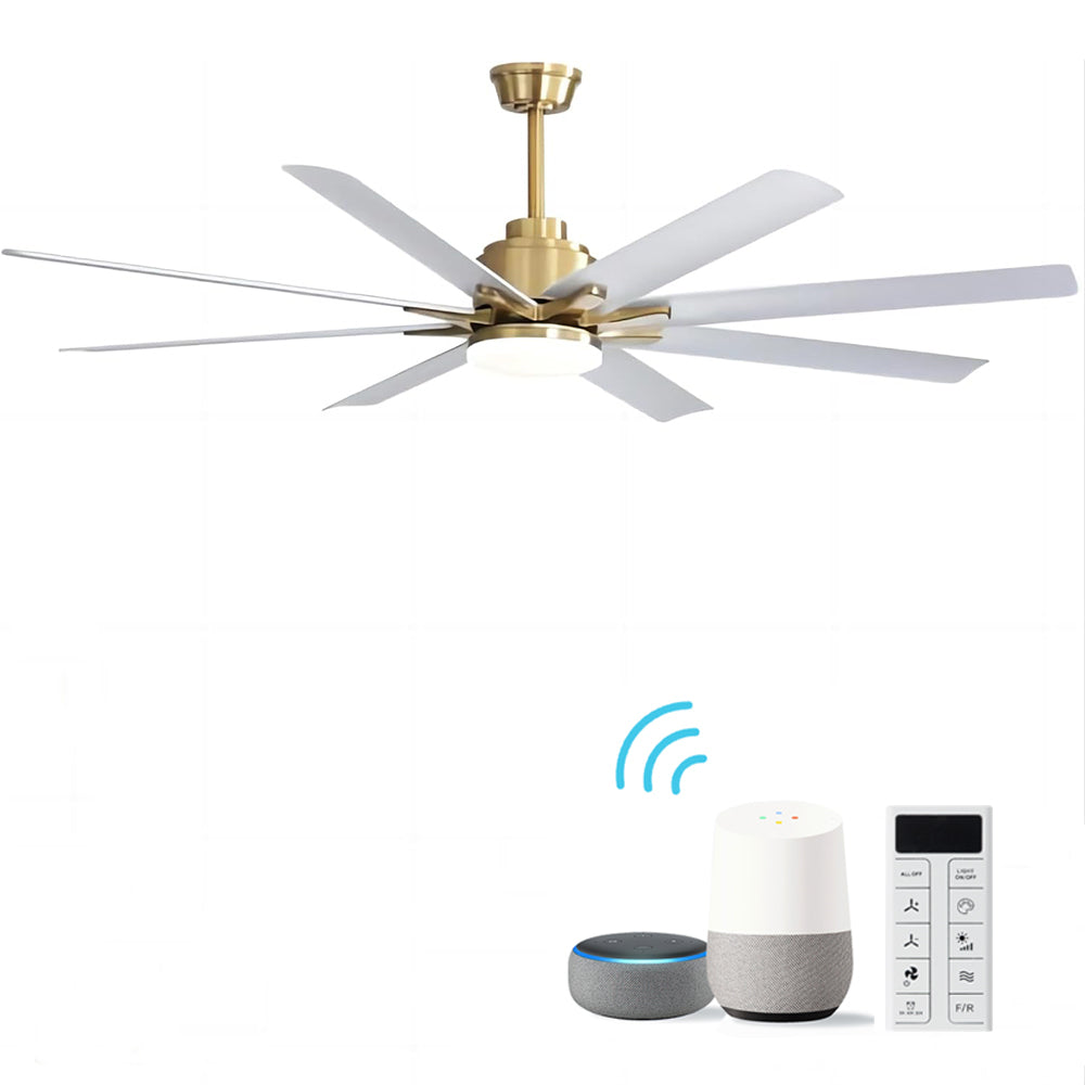 66 Inch Modern Smart Ceiling Fan With Dimmable Led Light 8