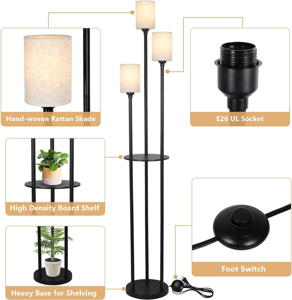 Floor Lamp with Shelves